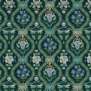 Posie - Peacock Metallic - RP1404-PE1M - English Rose Collection - Rifle Paper Company