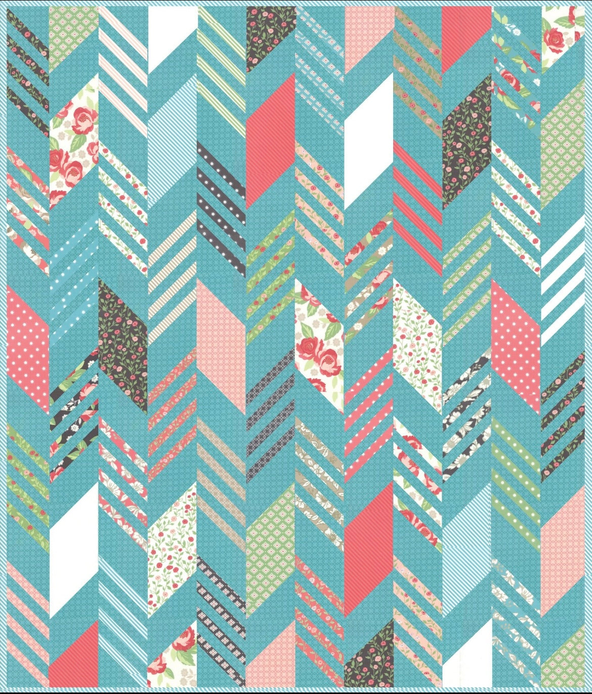 Modern Herringbone Quilt Pattern by Lella Boutique