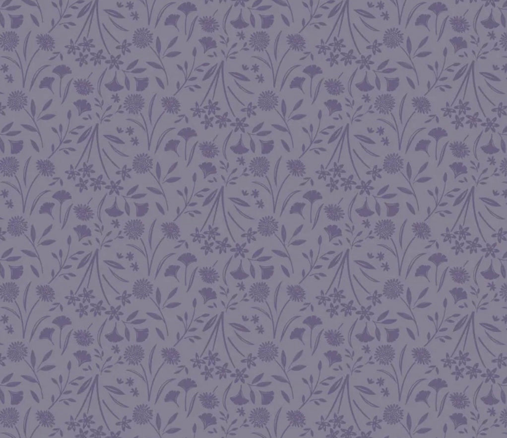 Floral Dusk - Dusky Purple - CC45.3 - Evenfall Collection by Cassandra Connolly - Lewis & Irene
