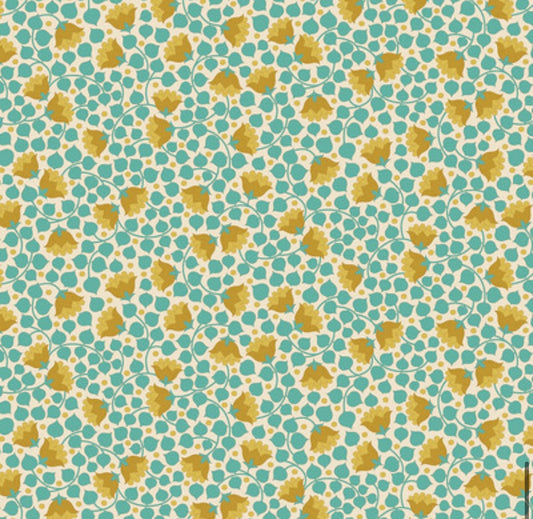 Bellflower - Teal - 110126 - Wallflower Blender Collection - Tilda Fabrics