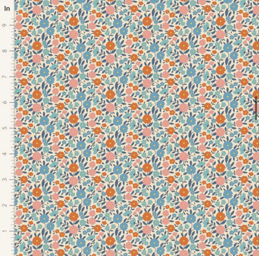 Janice - Blue - 100615 - Wallflower Collection - Tilda Fabrics