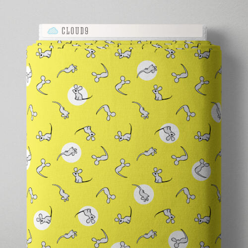 Mouse - Yellow - 227865 - Goodnight Moon Collection by Margaret Wise Brown - Cloud9 Fabrics