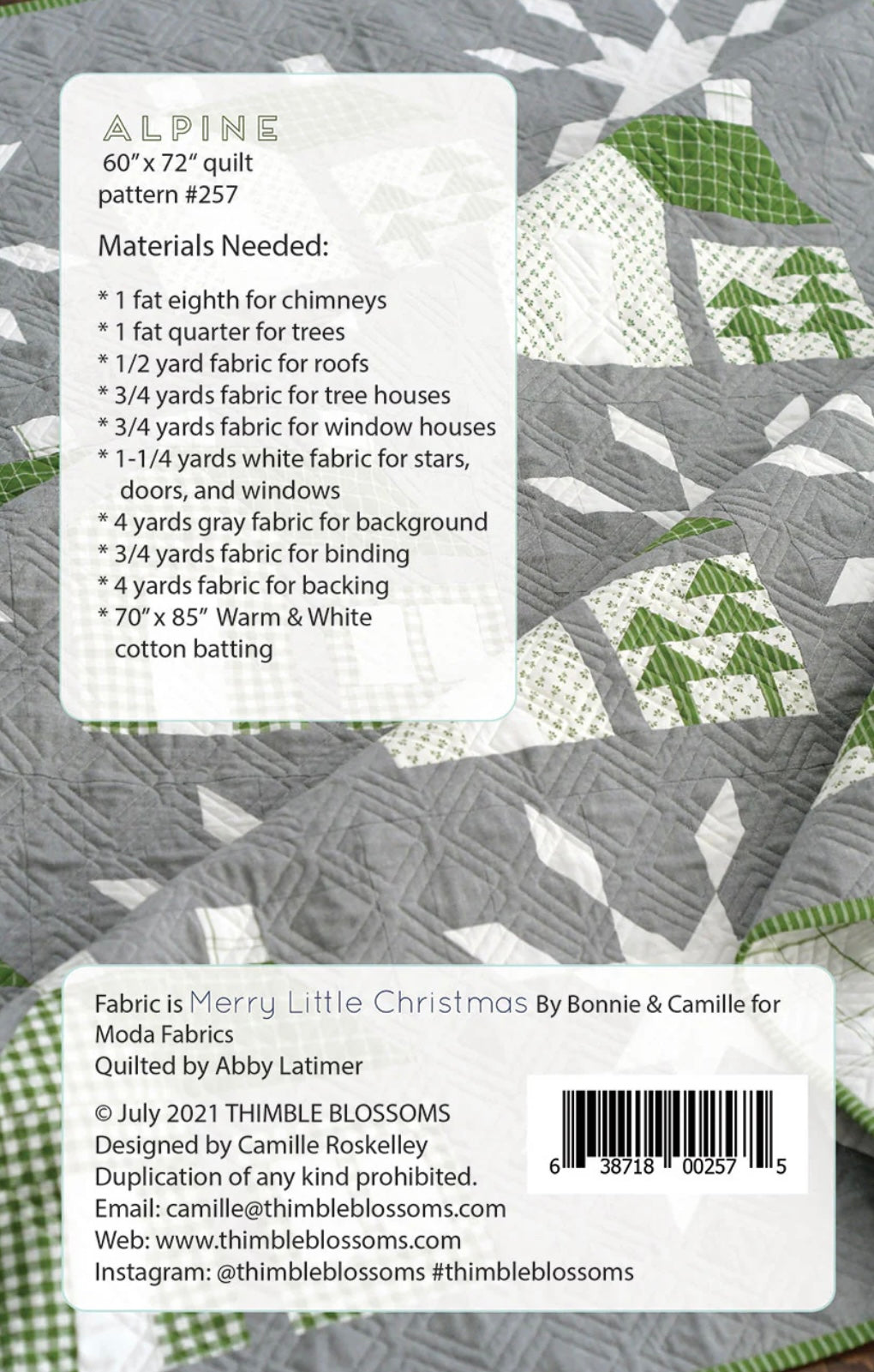 Alpine Quilt Pattern by Camille Roskelley of Thimble Blossoms