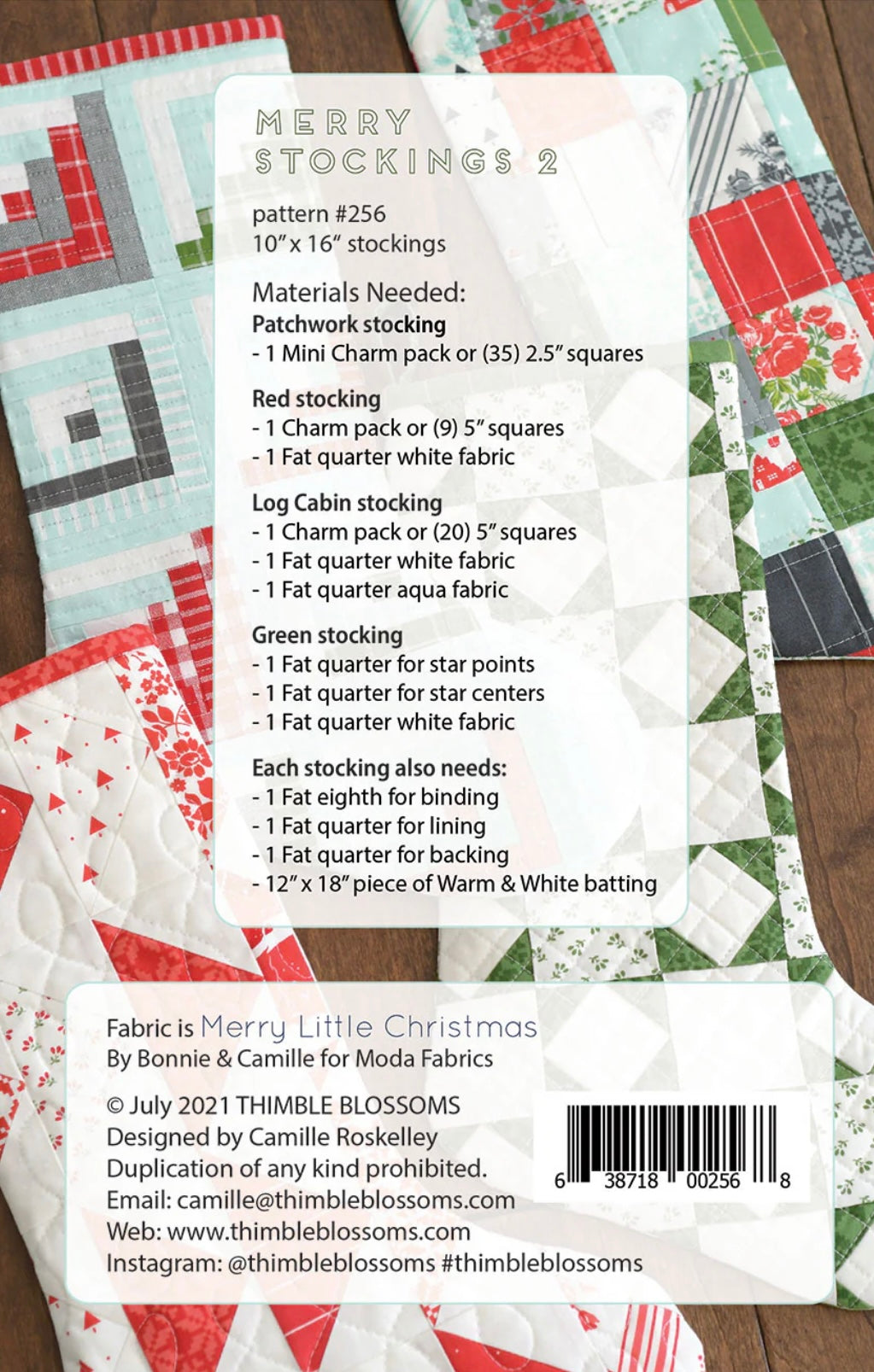 Merry Stockings 2 Pattern by Camille Roskelley of Thimble Blossoms