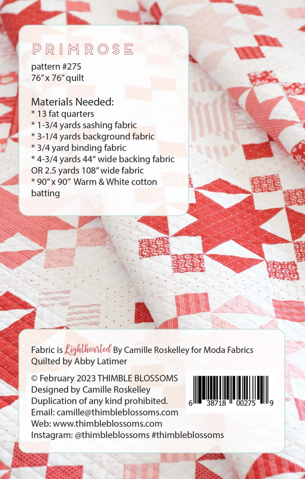 Primrose Quilt Pattern by Camille Roskelley of Thimble Blossoms