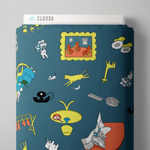 Tossed Teal - 227857 - Goodnight Moon Collection by Margaret Wise Brown - Cloud9 Fabrics