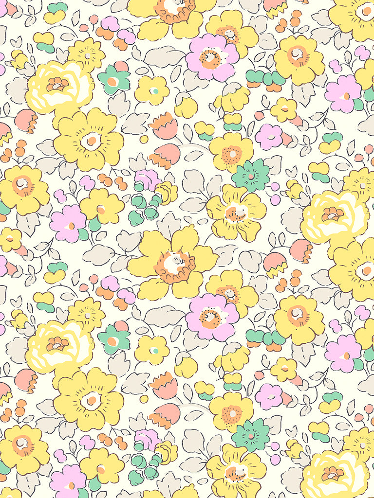 Betsy - Yellow - Tana Lawn - Liberty of London Fabrics - 100% Cotton
