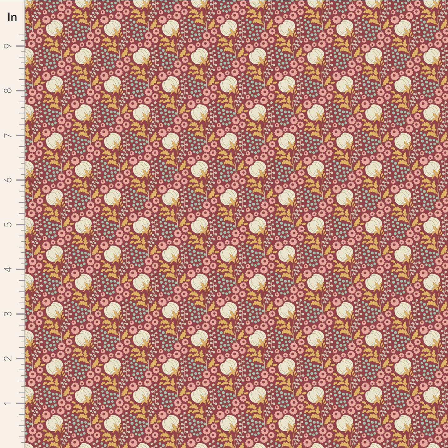 Cottonfield - Maroon - 100564 - Sanctuary Collection - Tilda Fabrics