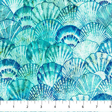 Shells - Blue - DP25419- 44 - Vitamin Sea Collection - Northcott Fabrics