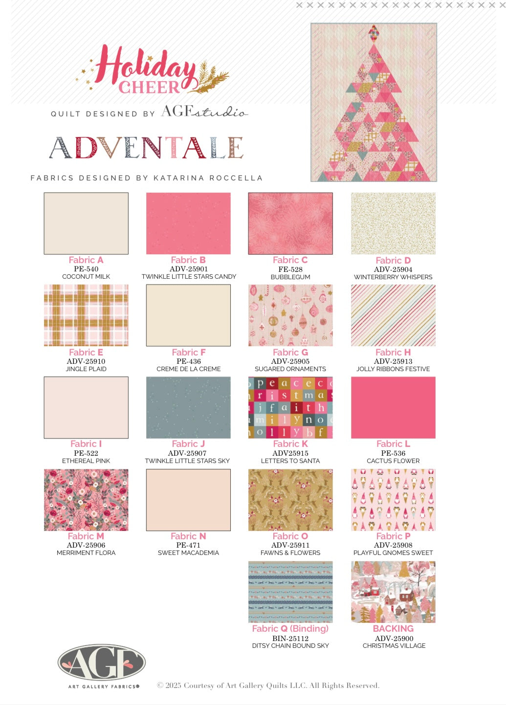 Holiday Cheer Quilt Kit - Adventale Collection Version - Pattern by AGF Studio