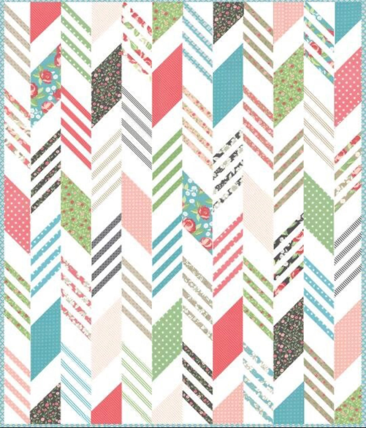 Modern Herringbone Quilt Pattern by Lella Boutique
