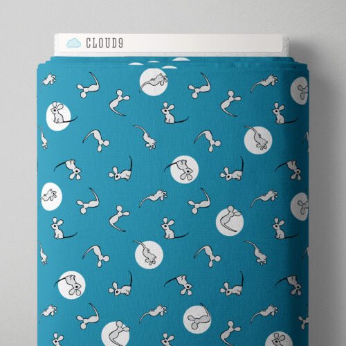 Mouse - Blue - 227866 - Goodnight Moon Collection by Margaret Wise Brown - Cloud9 Fabrics