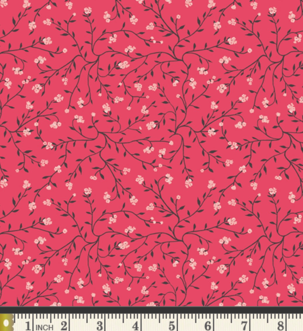 Dancing Florets Rouge - PLE86101 - Plentiful Collection by Katarina Roccella - Art Gallery Fabrics