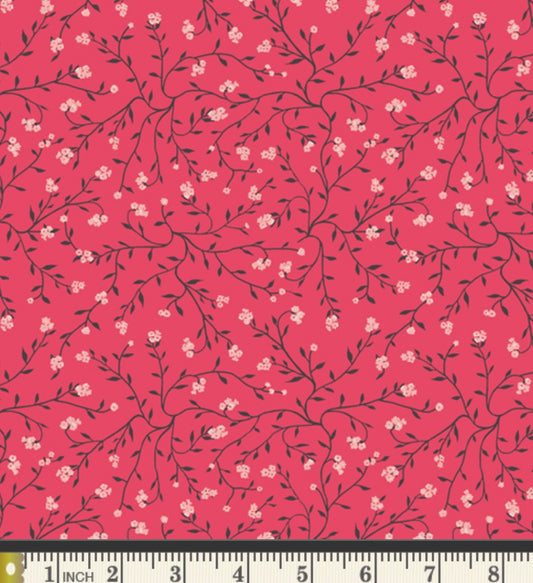 Dancing Florets Rouge - PLE86101 - Plentiful Collection by Katarina Roccella - Art Gallery Fabrics