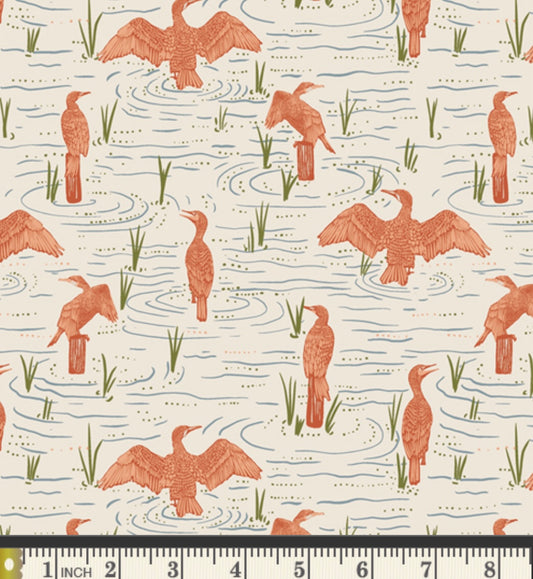 Bird Watching Lively - Tomales Bay Collection by Katie O’Shea - TOB10903 - Art Gallery Fabrics
