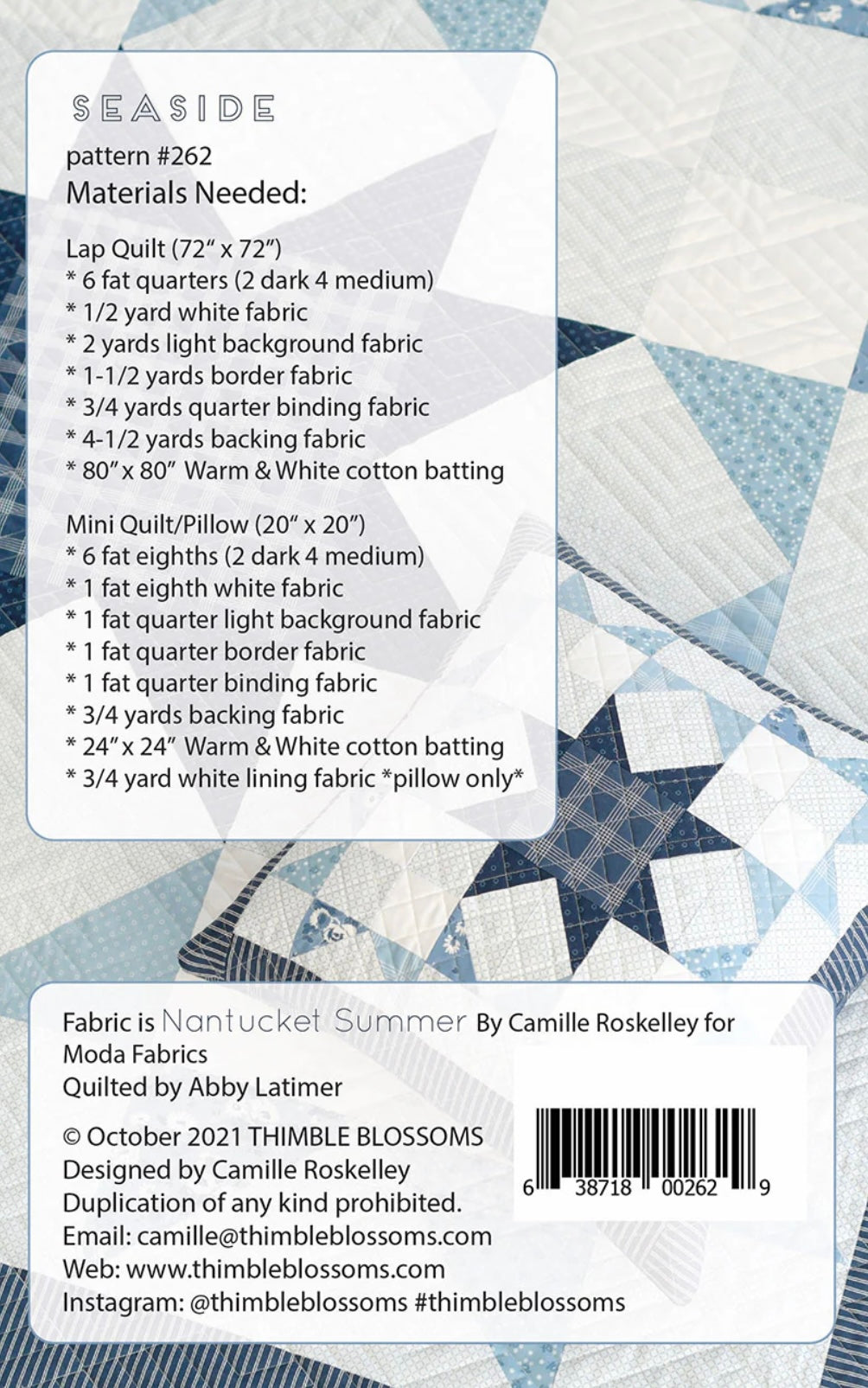 Seaside Quilt Pattern by Camille Roskelley of Thimble Blossoms