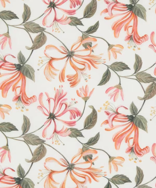 Honeysuckle Dance - Red - Tana Lawn - Floral Library Collection - Liberty of London