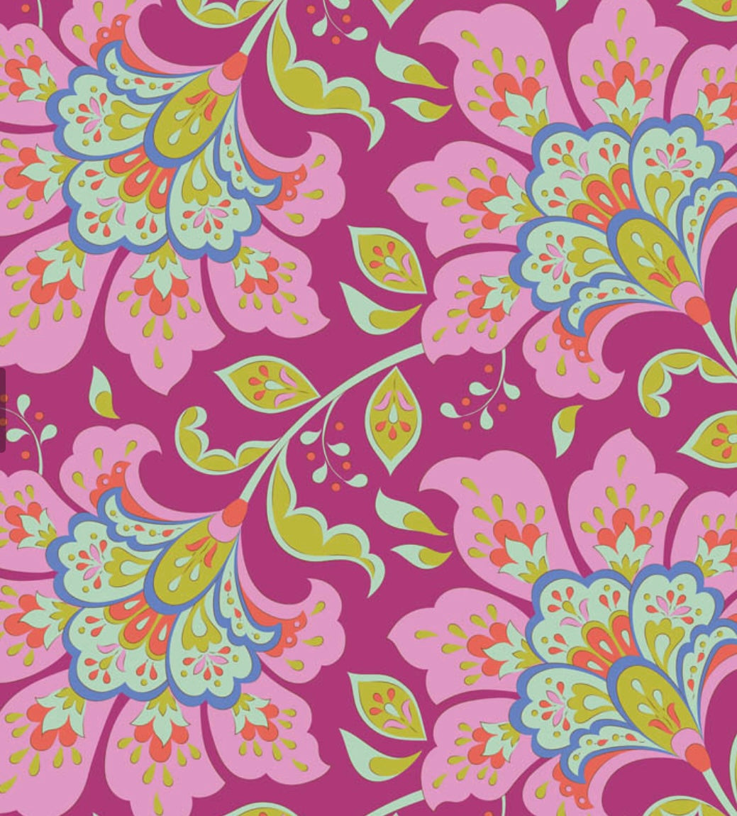 Bloomsville Collection - Tomato and Plum - 5 Fabrics - Tilda Fabrics