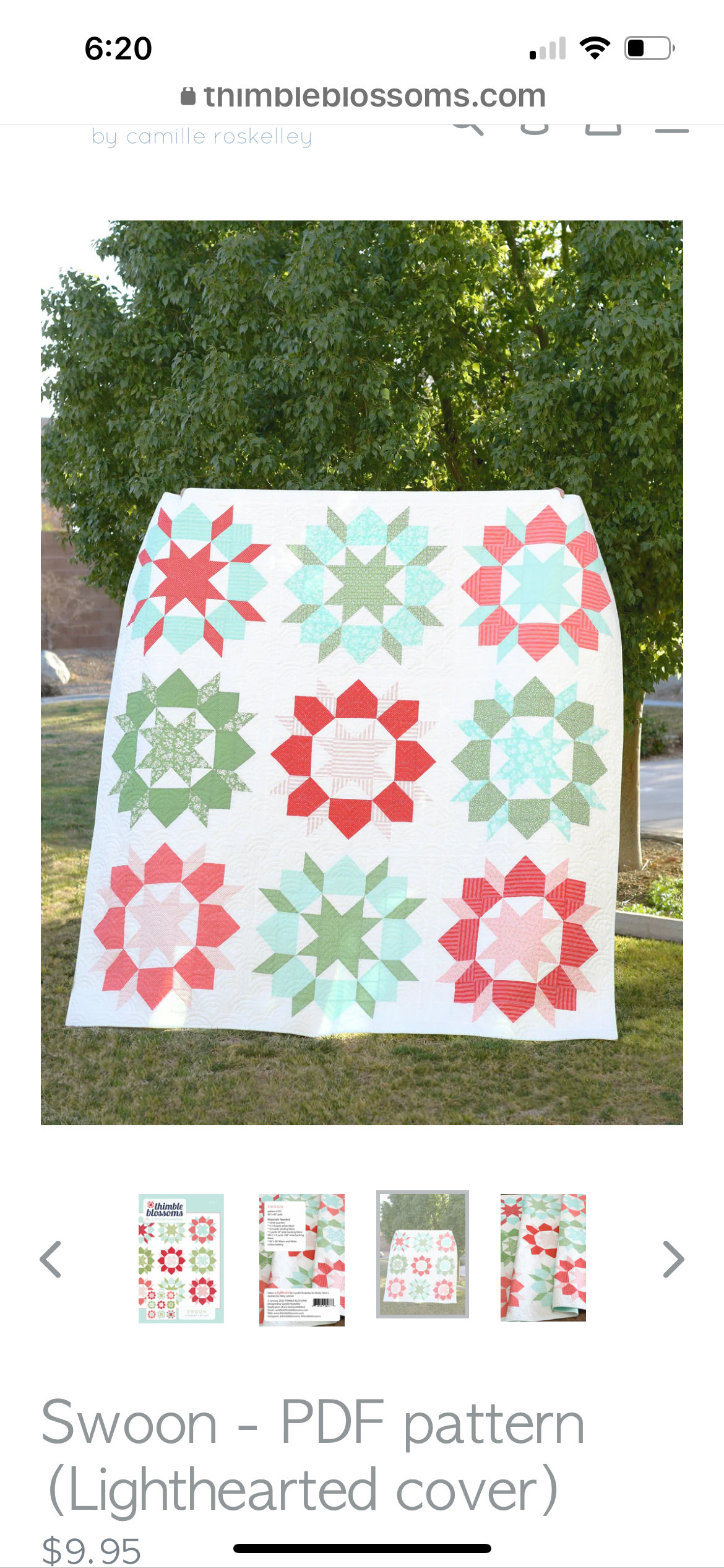 Swoon Quilt Pattern by Camille Roskelley of Thimble Blossoms