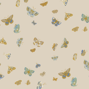 Butterfly House - Linen (Color) Metallic - RP1405-LI2M - English Rose Collection - Rifle Paper Company