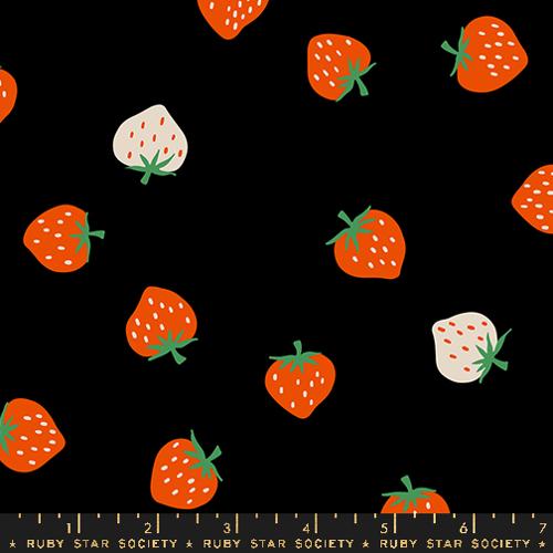Black RS3085 22 - Strawberry Collection by Kimberly Kight - Ruby Star Society - Moda Fabrics