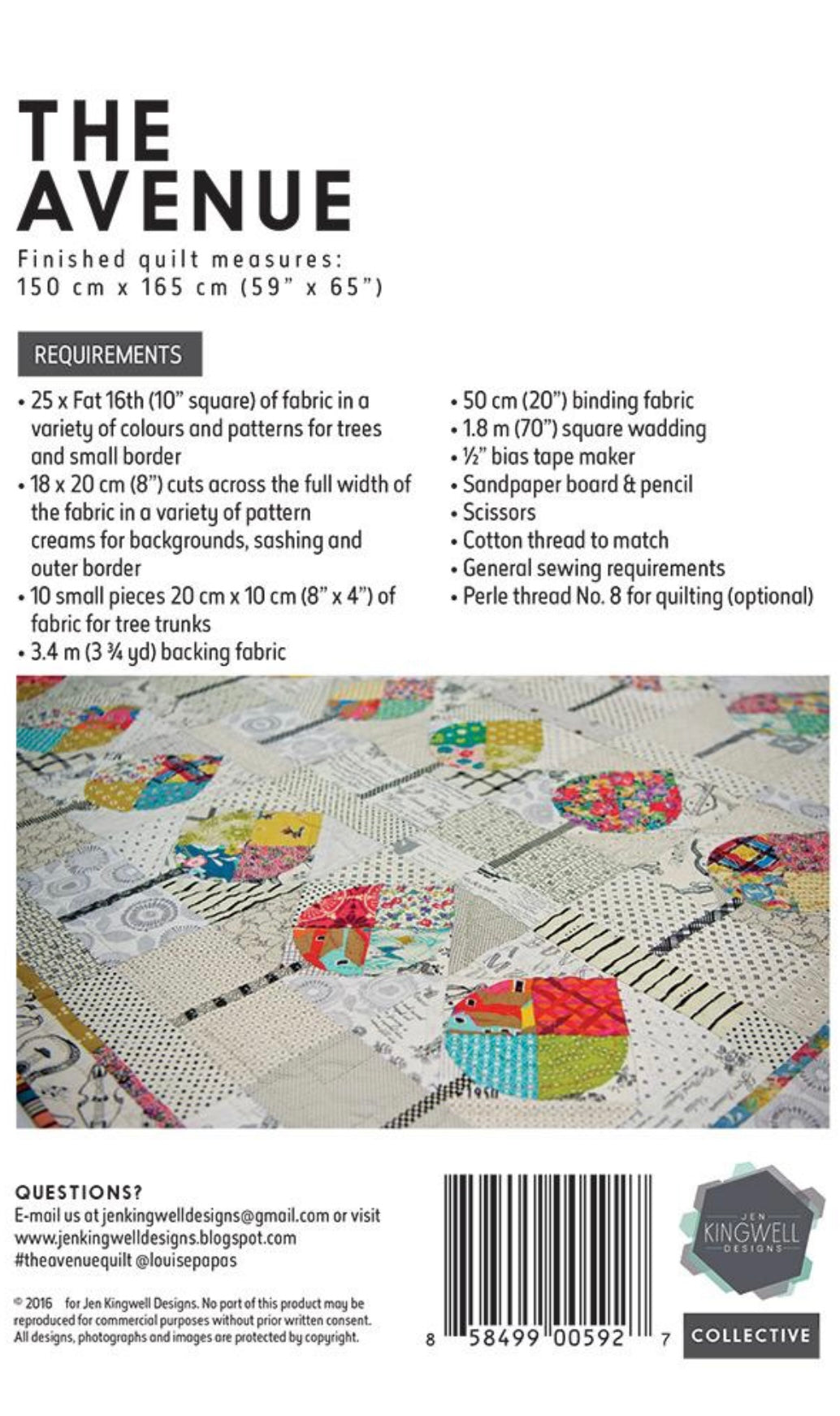 The Avenue Quilt Pattern with Template by Jen Kingwell