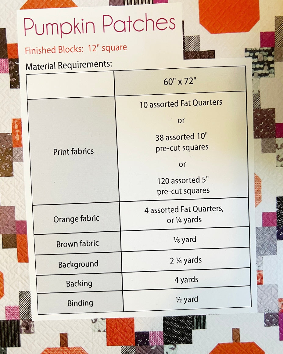 Pumpkin Patches Quilt Kit - Pattern by Cluck Cluck Sew