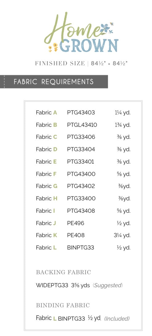 Home Grown Quilt Kit - Pattern by AGF Studio