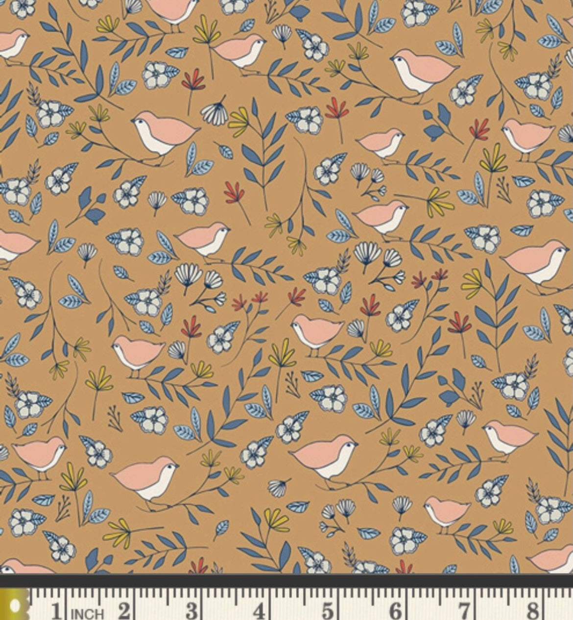 Lovebirds Amber - LVS-48809 - Love Story Collection by Maureen Cracknell - Art Gallery Fabrics - 100% Cotton
