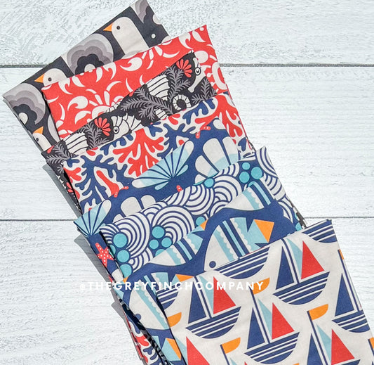 Ocean Motion Collection Bundle - 8 Fabrics by Roucoucou - Cloud9 Fabrics