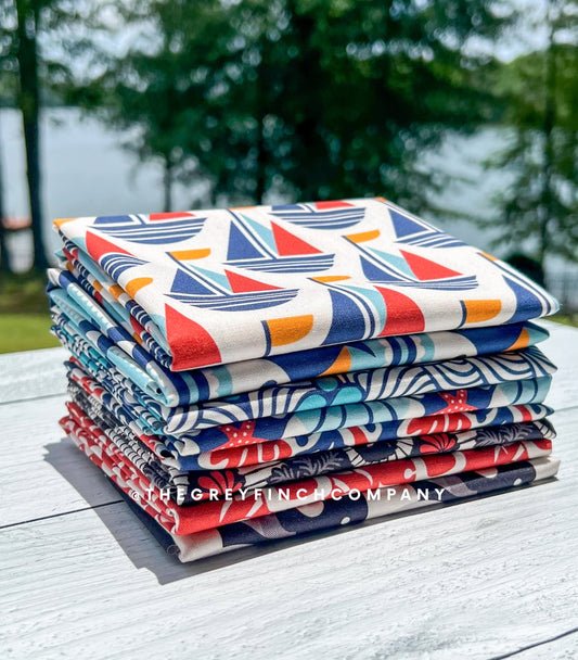 Ocean Motion Collection Bundle - 8 Fabrics by Roucoucou - Cloud9 Fabrics