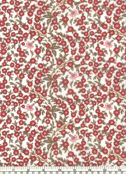 Empress (A) - Red - Tana Lawn - Classic Collection - Liberty of London Fabrics