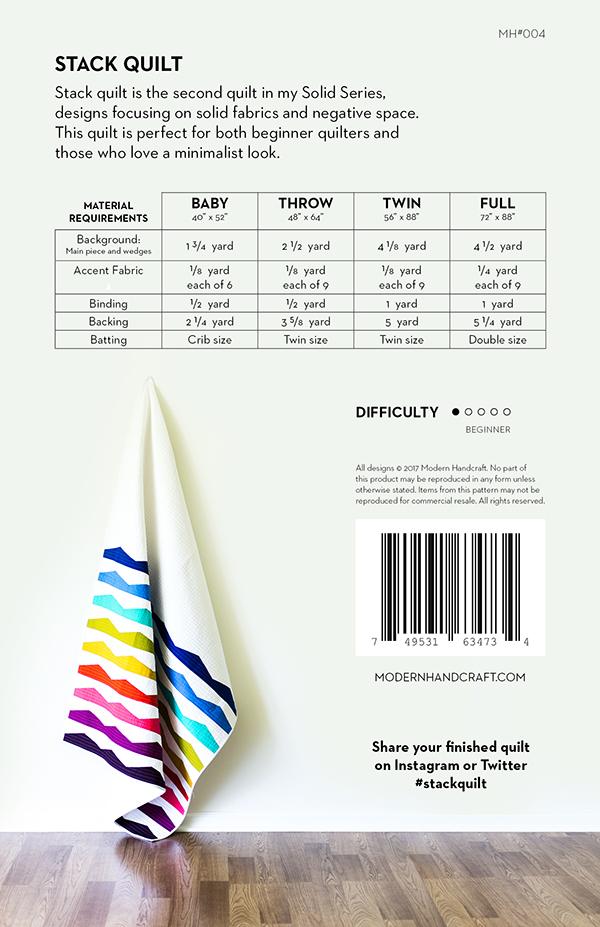 Stack Quilt Pattern by Modern Handcraft (Paper Copy)