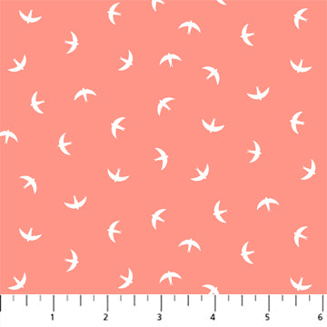 Birds - Melon - Splendor Collection by Pippa Shaw - Figo Fabrics