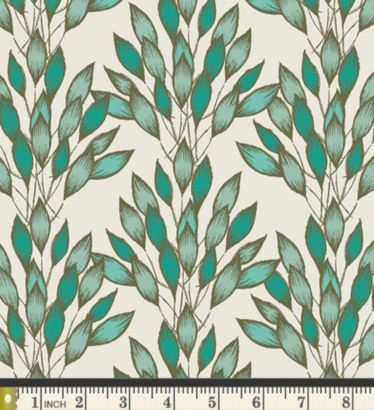 Brushed Leaves Jade - Haven Collection by Amy Sinibaldi - Art Gallery Fabrics