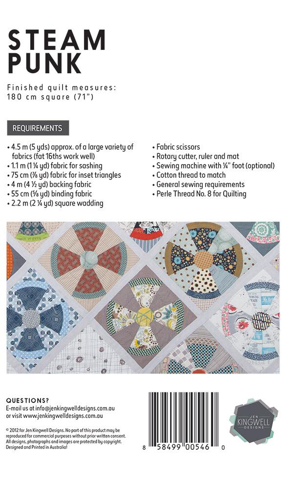Steam Punk Quilt Pattern & Acrylic Templates by Jen Kingwell