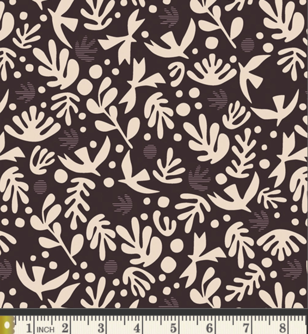 Boho Birds Truffle - Duval Collection by Suzy Quilts - Art Gallery Fabrics