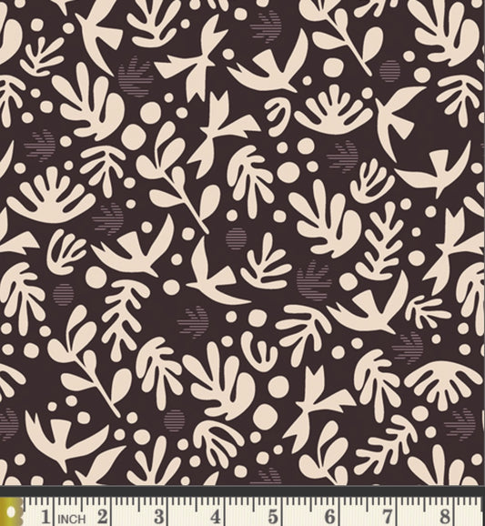 Boho Birds Truffle - Duval Collection by Suzy Quilts - Art Gallery Fabrics