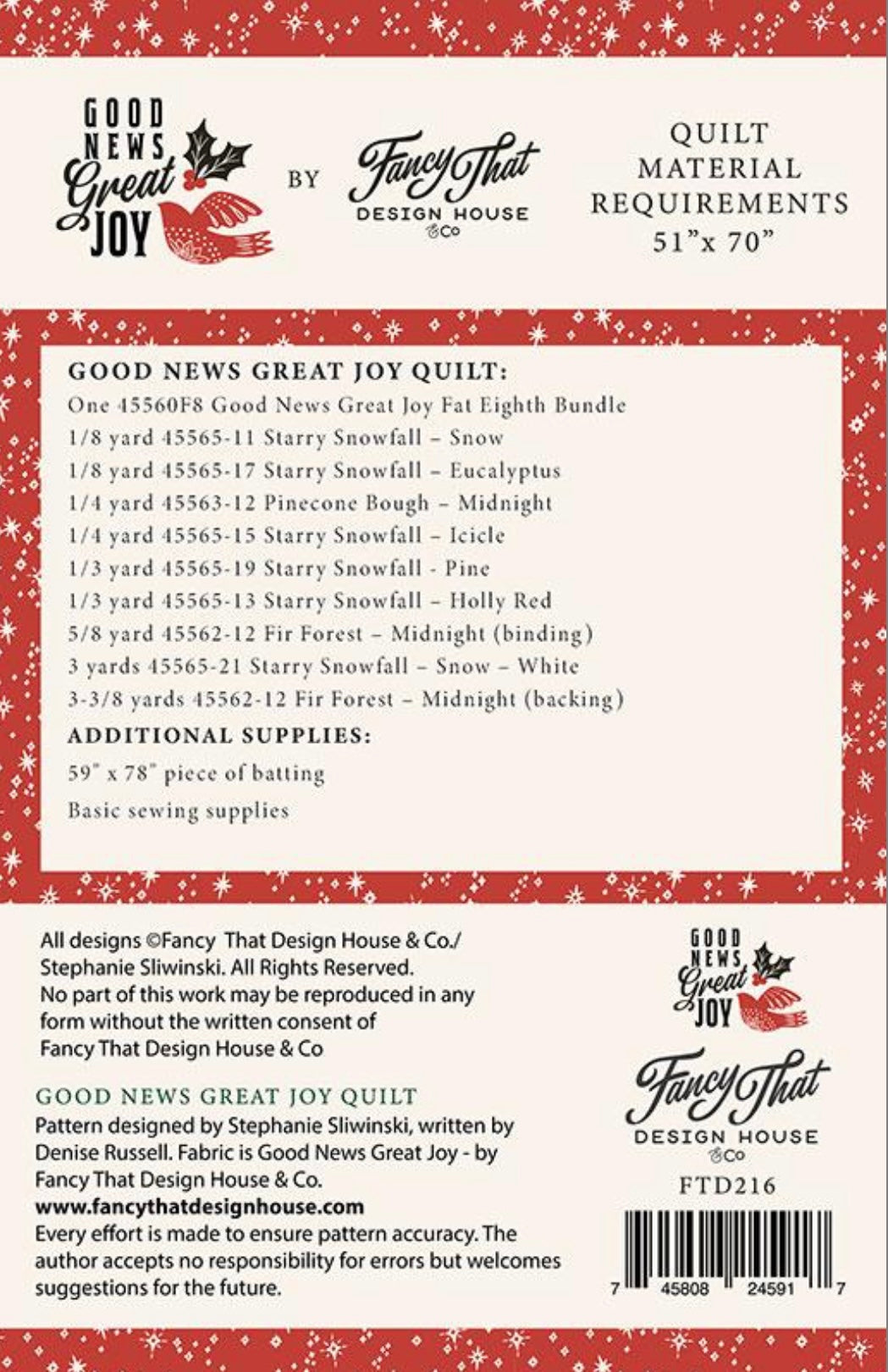 Good News Great Joy Quilt Pattern by Fancy That Design House