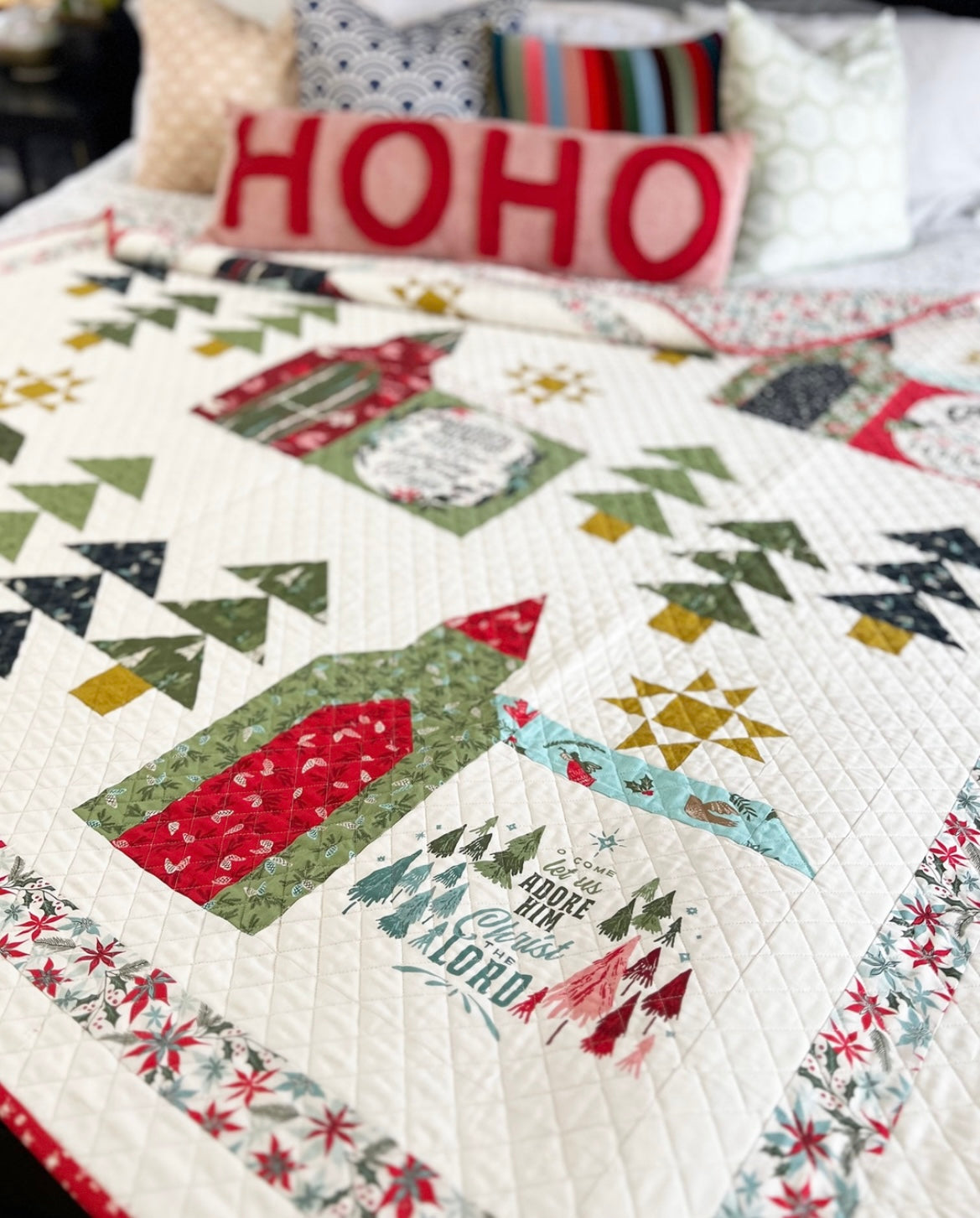 Christmas Chapel Quilt Kit - Pattern by Fancy That for Moda Fabrics