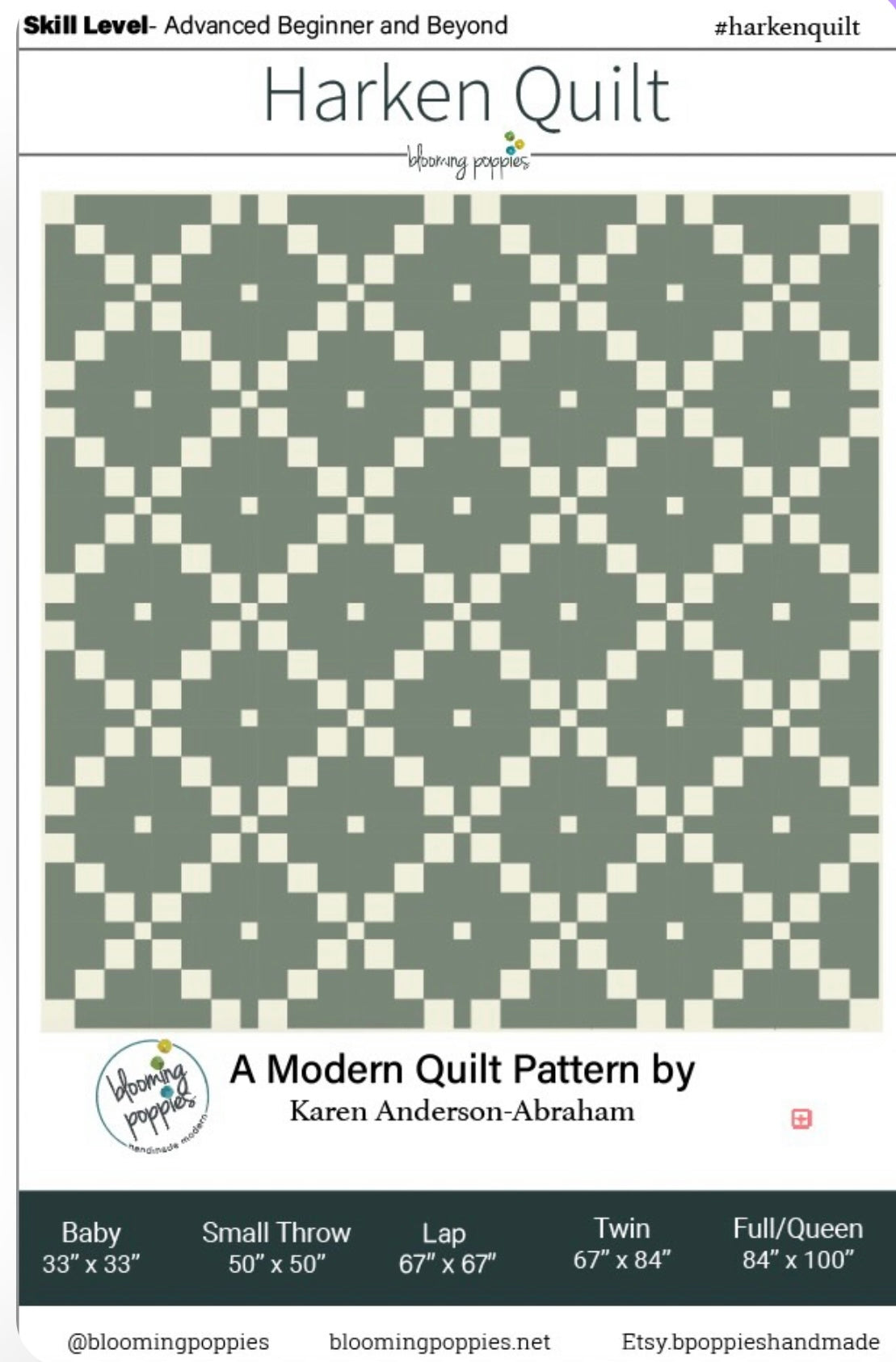 Harken Quilt Kit - Pattern by Blooming Poppies