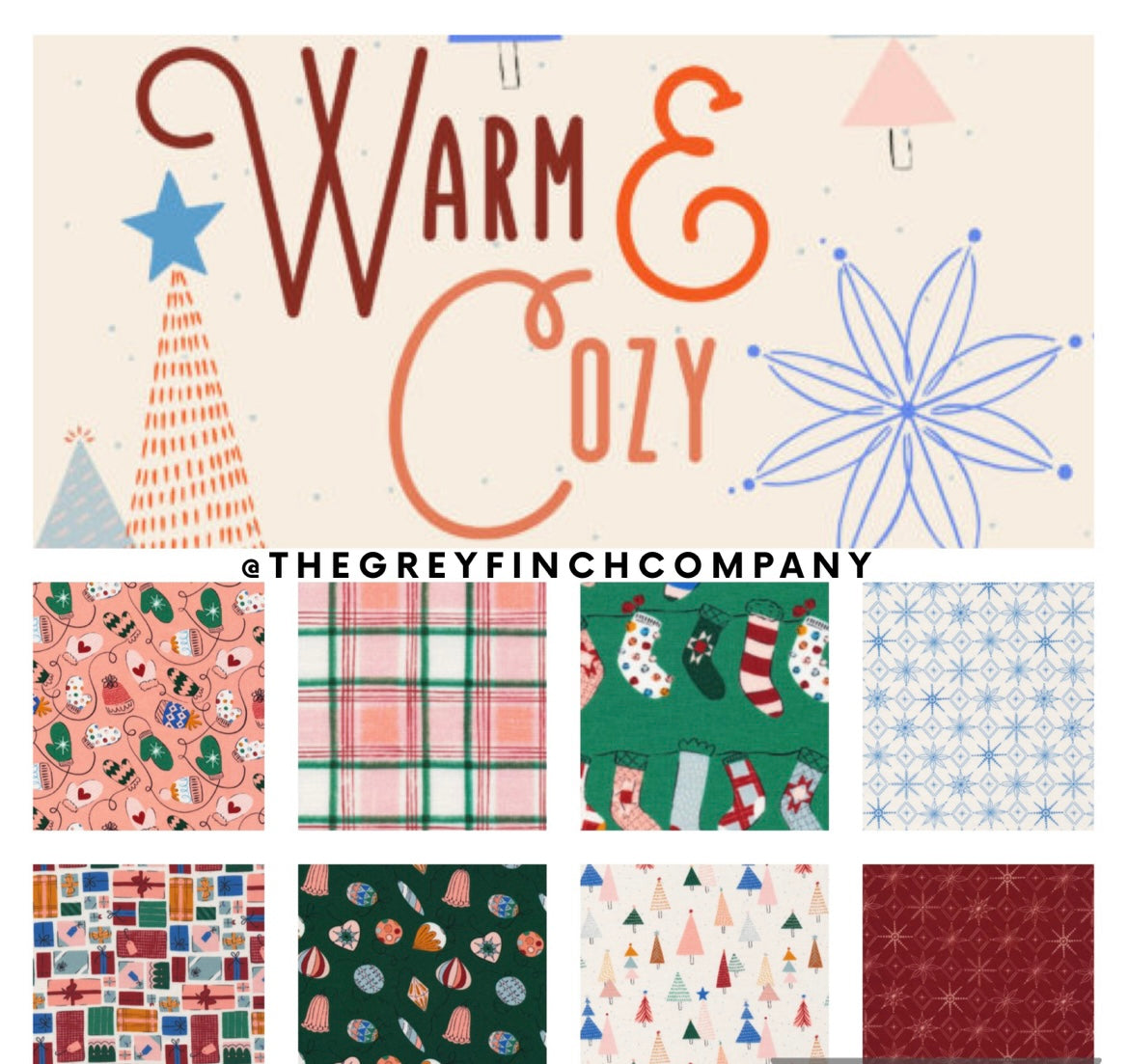 Warm & Cozy Collection Bundle - 8 fabrics by MK Studio - Cloud9 Fabrics