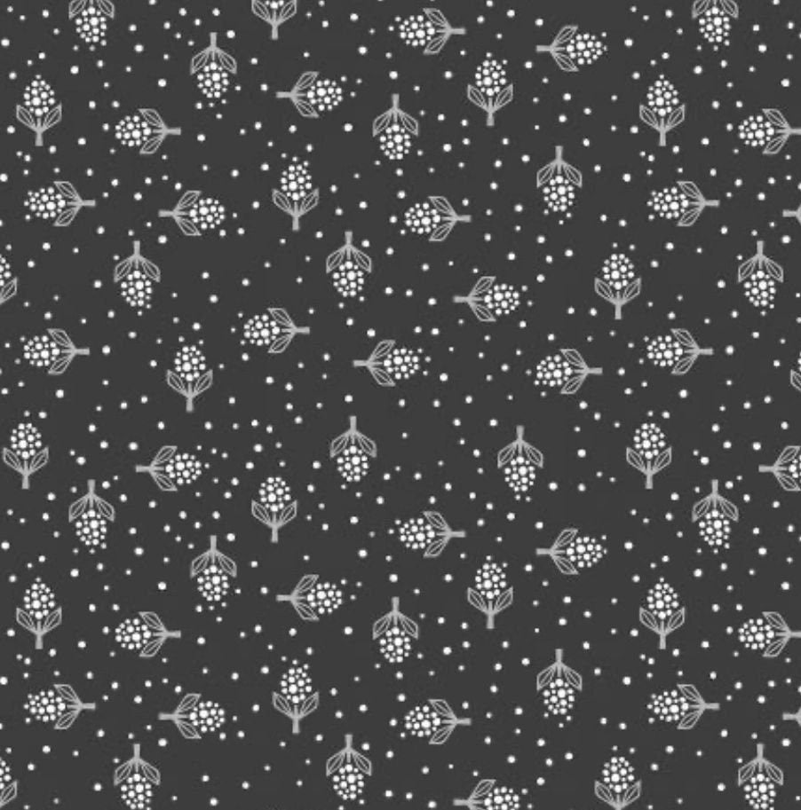 Along the Fields - Hyacinth - Onyx Fabric - Cotton + Steel - 100% Cotton