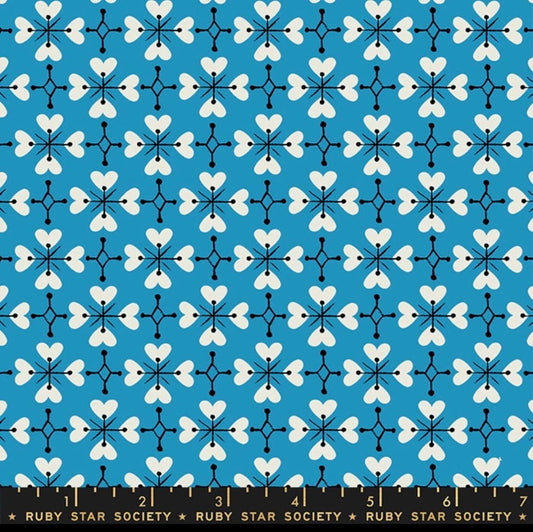 Smol Coeur de Fleur in Bright Blue - Ruby Star Society - Moda - 100% Cotton