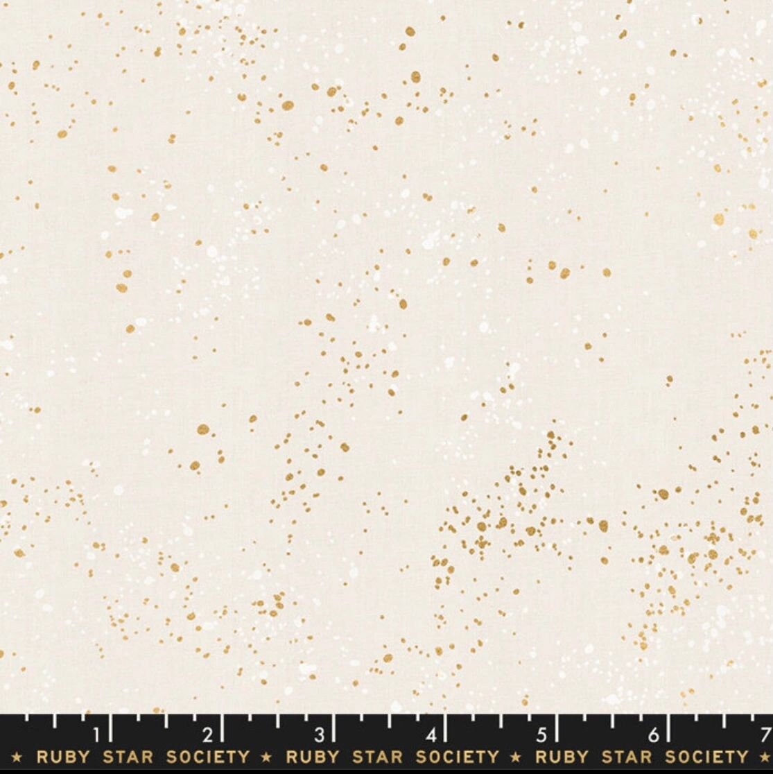 Speckled Metallic White Gold - Ruby Star Society - 100% Cotton