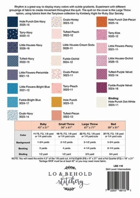 Rhythm quilt pattern by Lo & Behold Stitchery (paper only)