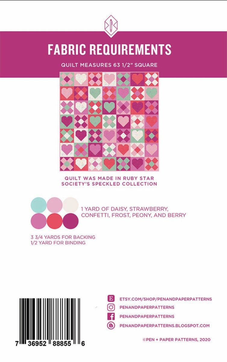 Be Mine Quilt Pattern by Pen and Paper Patterns (paper only)