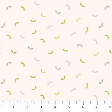 Tossed Leaves in Cream - Hand Stitched Collection By Karen Lewis - Figo Fabrics - 100% Cotton