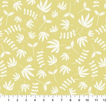 Plants in Yellow - Hand Stitched Collection by Karen Lewis - Figo Fabrics - 100% Cotton