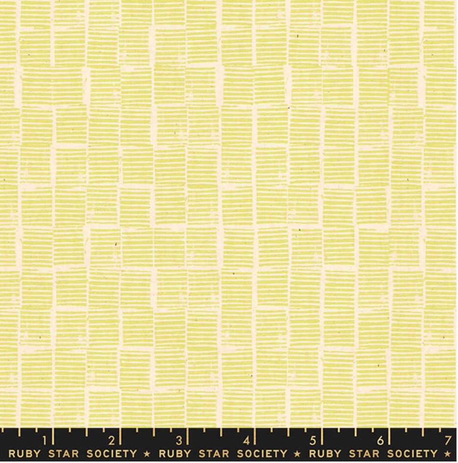 Heirloom Stripe Stamp Yellow - Heirloom Collection - Ruby Star Society - Moda - 100% Cotton